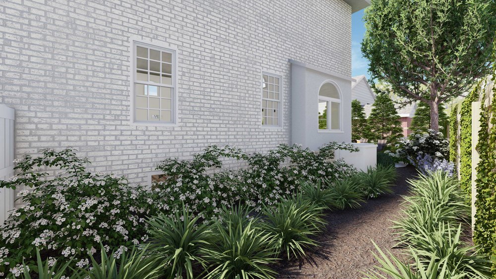 Atlanta side yard design with plants