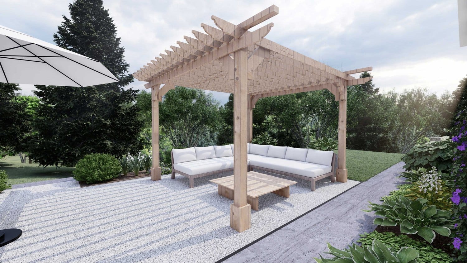 Milwaukee pergola seating area