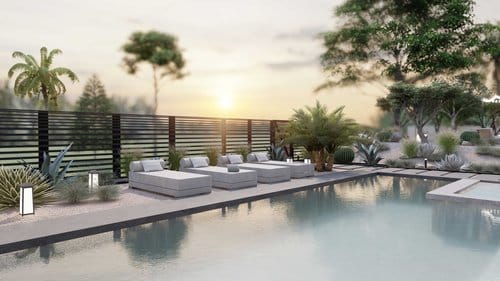 Fenced pool area in Las Vegas