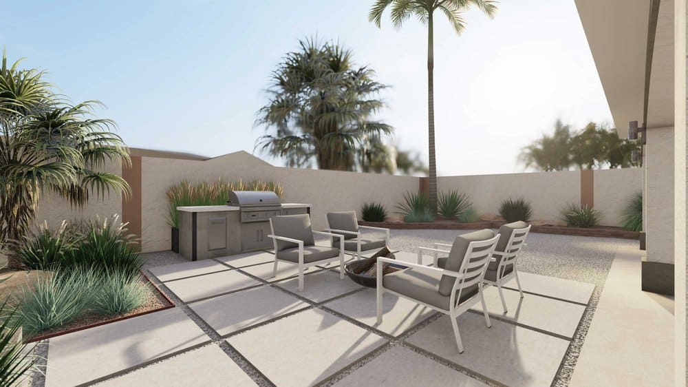 Las Vegas fenced outdoor kitchen design