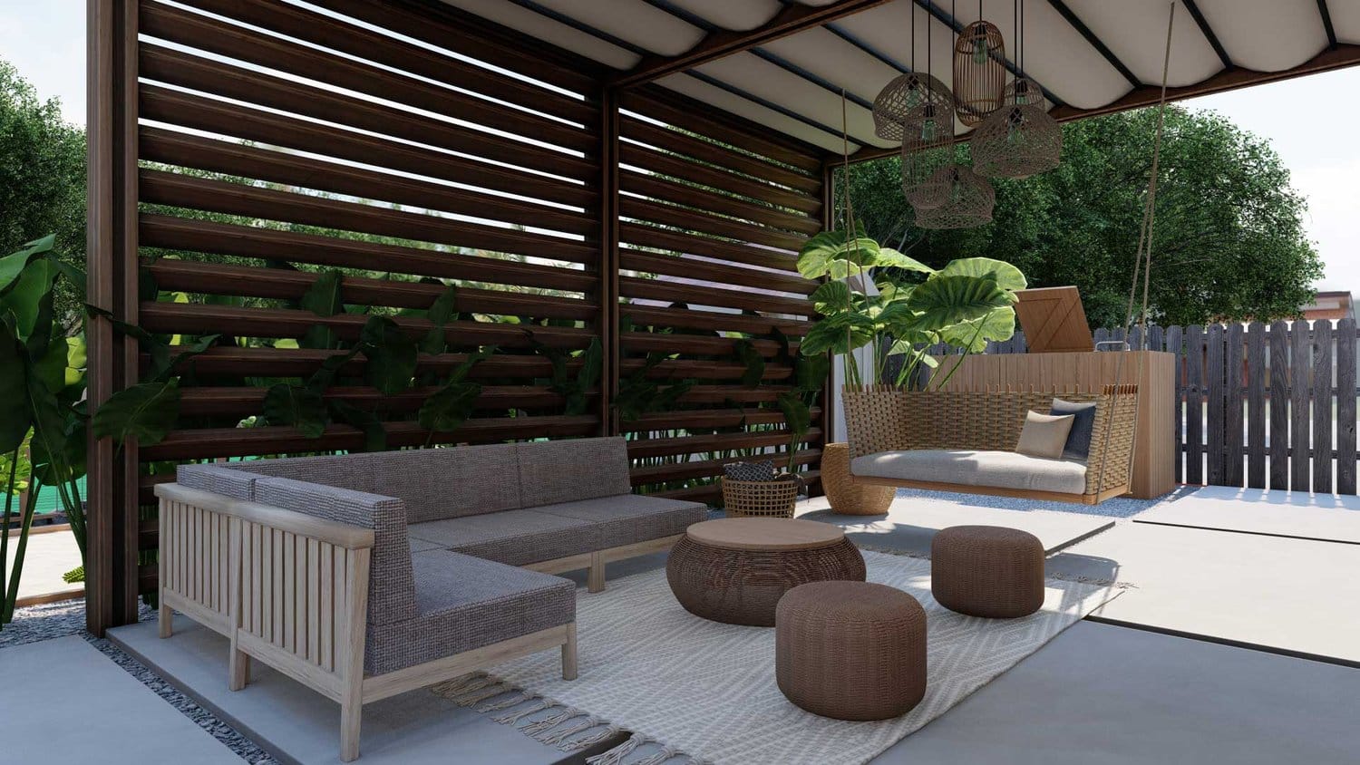 Miami yard with patio and pergola