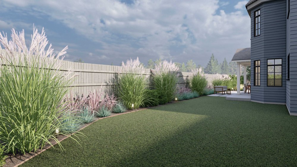 Fenced courtyard with plants in Portland