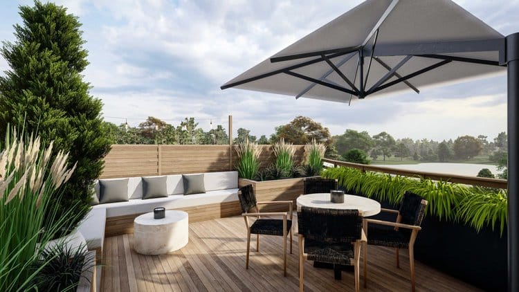 Bellevue backyard patio with shade