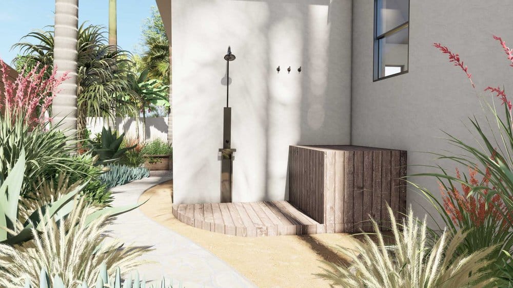 Ventura backyard with outdoor shower