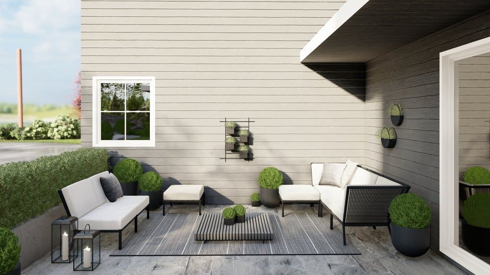 Portland porch with patio and planters